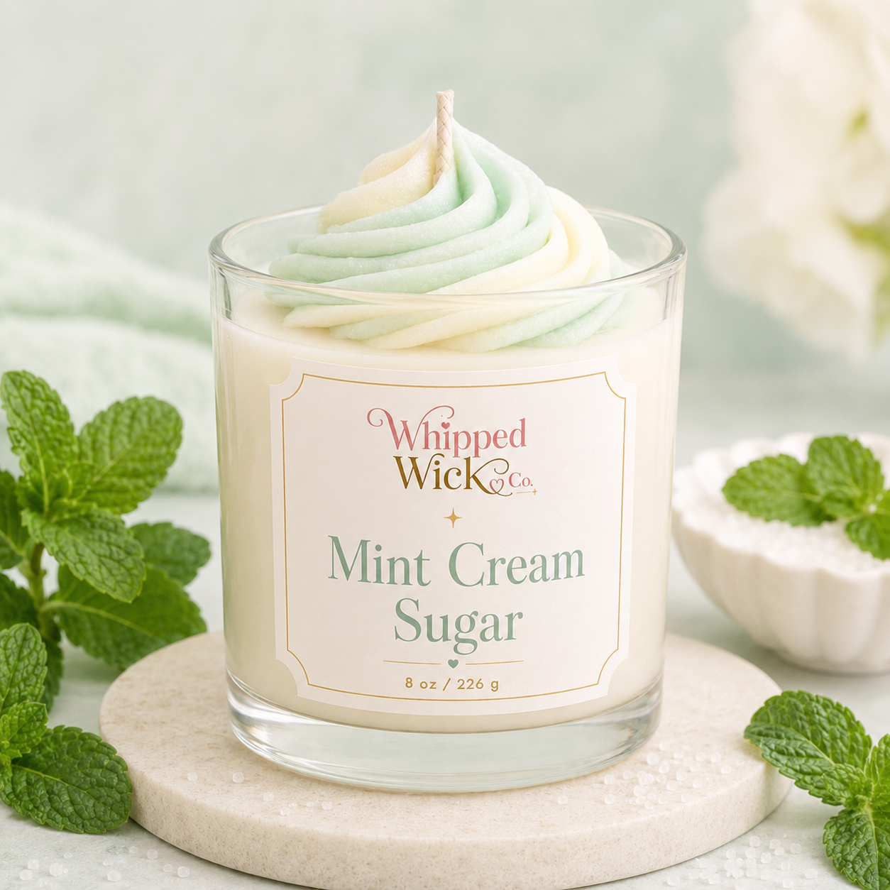 Mint Cream Sugar Whipped Candle
