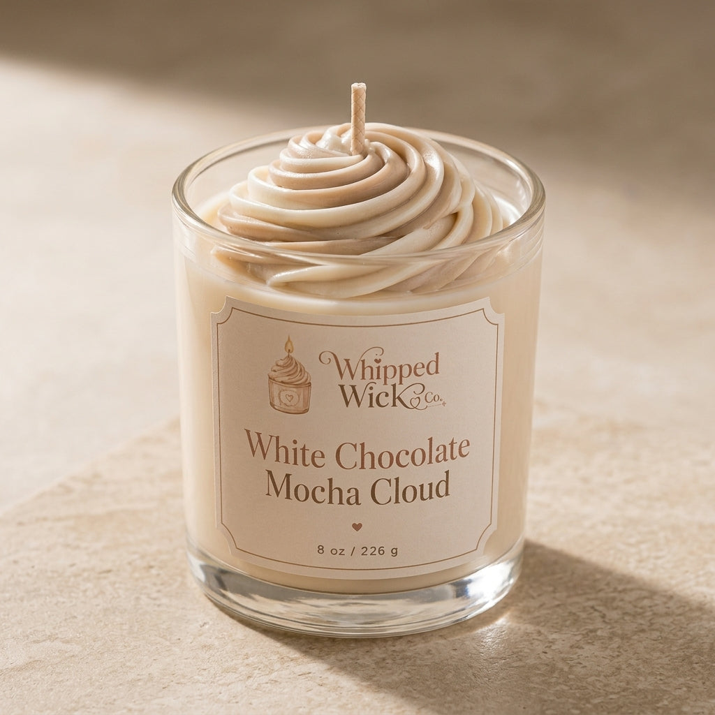White Chocolate Mocha Cloud Candle | Coffee Dessert Candle