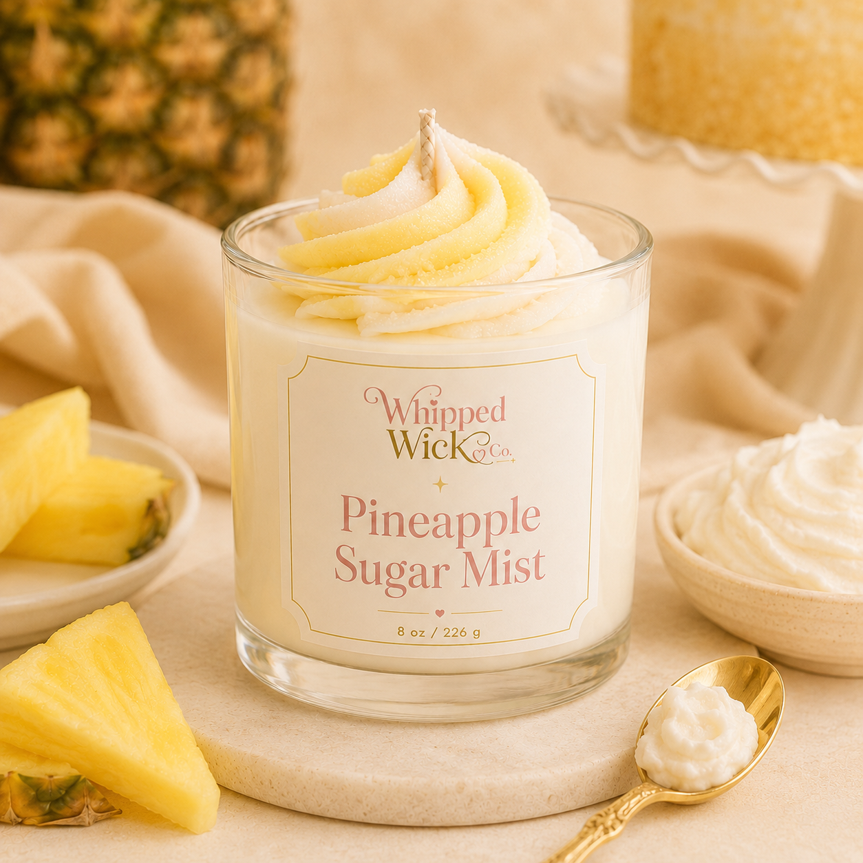 Pineapple Sugar Mist Whipped Candle