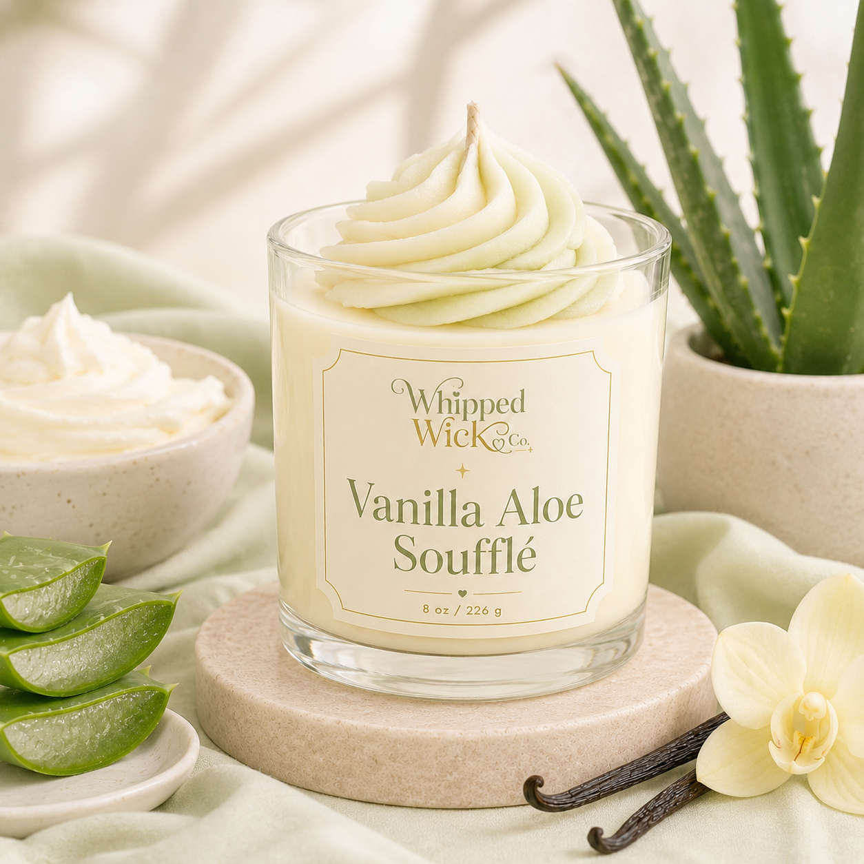Vanilla Aloe Soufflé Whipped Candle