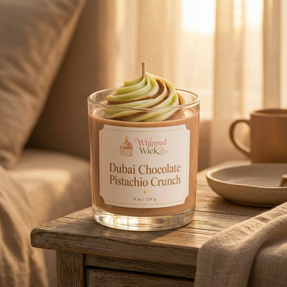 Dubai Chocolate Pistachio Crunch Candle | Viral Dessert Drop