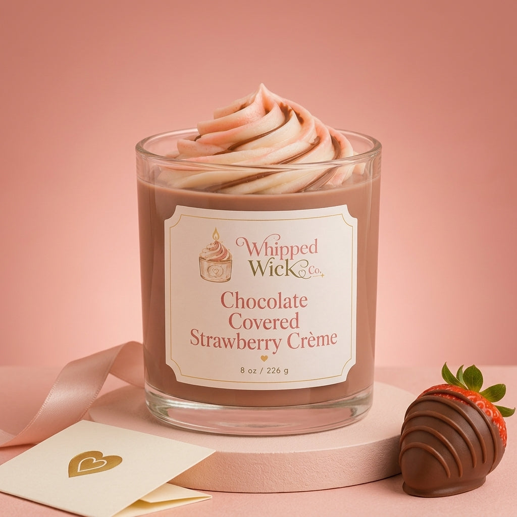 Chocolate Covered Strawberry Crème Candle | Dessert Candle
