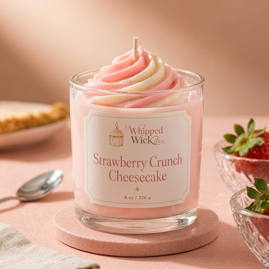 Strawberry Crunch Cheesecake Candle | Strawberry Dessert Candle