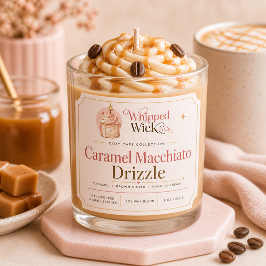 Caramel Macchiato Drizzle Candle | Whipped Wick Co.
