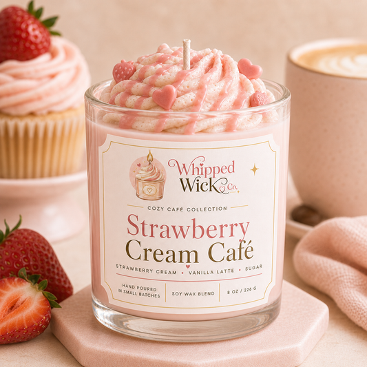 Strawberry Cream Café Candle | Whipped Wick Co.