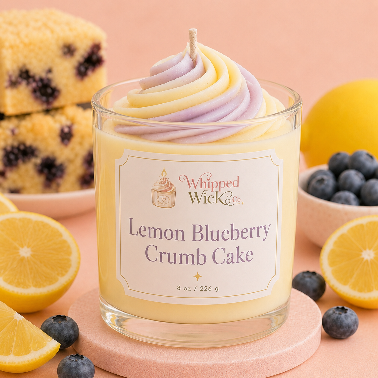 Lemon Blueberry Crumb Cake Candle | Fruity Bakery Candle