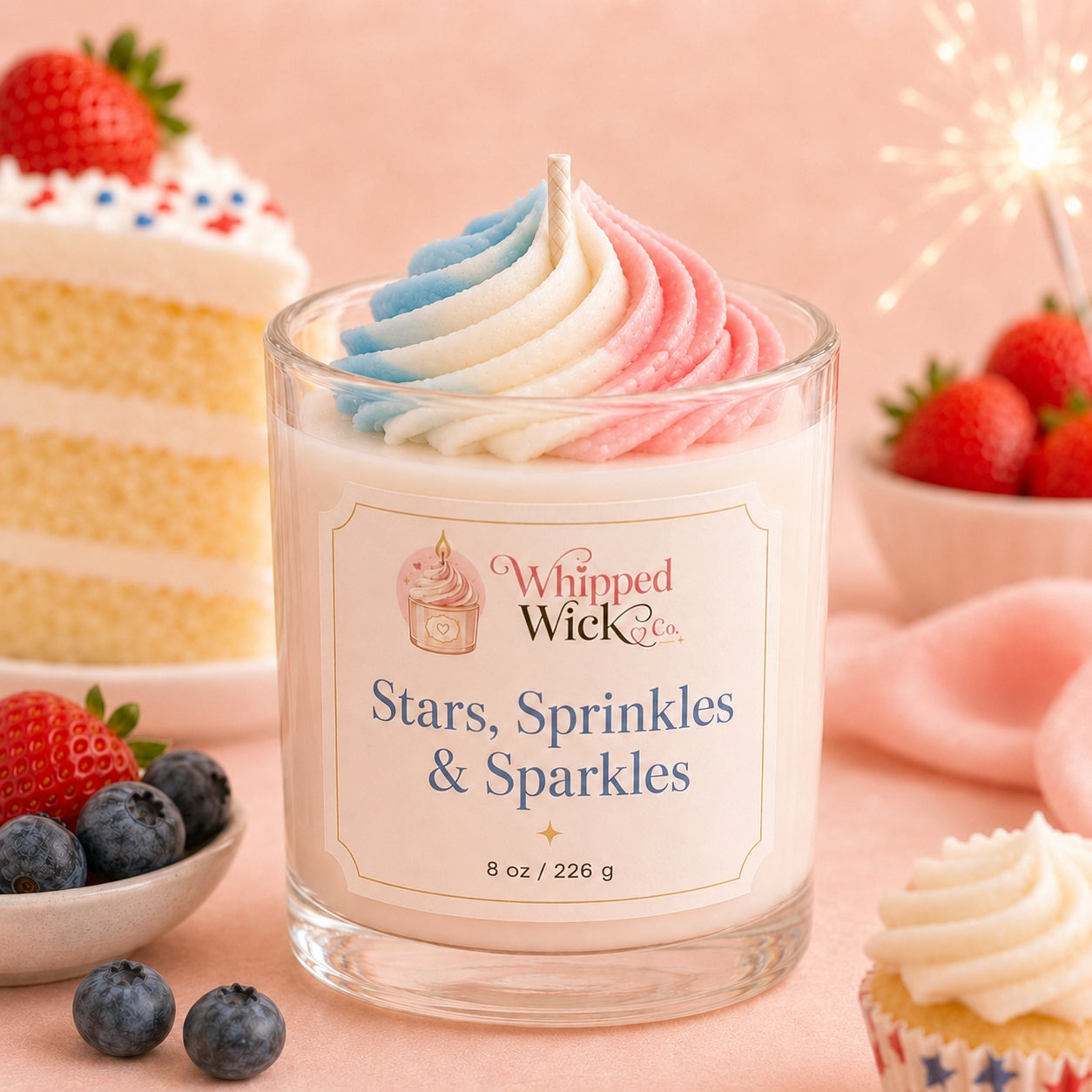 LIMITED EDITION Stars Sprinkles & Sparkles Candle | Vanilla Cake Summer Candle