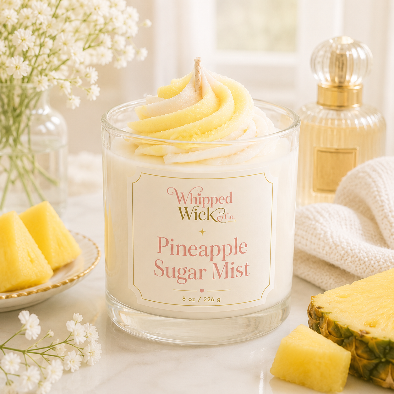 Pineapple Sugar Mist Whipped Candle