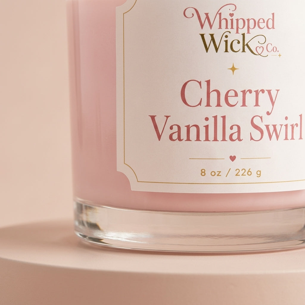 Cherry Vanilla Swirl Candle | Sweet Cherry Vanilla Candle