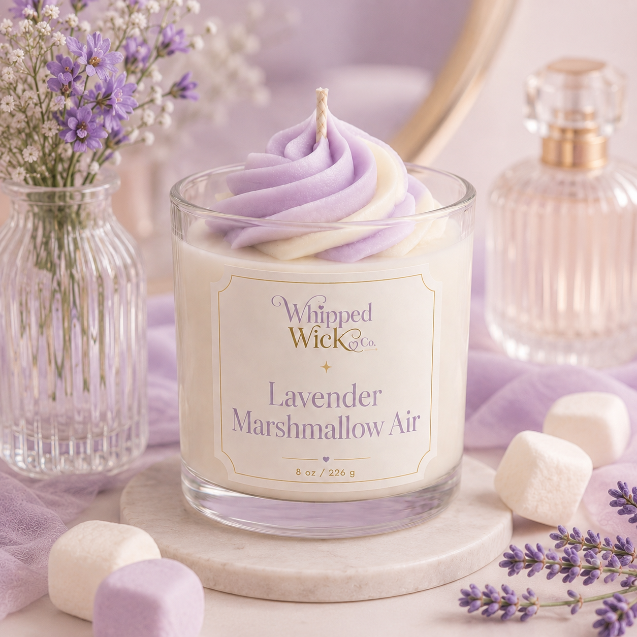Lavender Marshmallow Air Whipped Candle