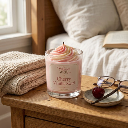 Cherry Vanilla Swirl Candle | Sweet Cherry Vanilla Candle