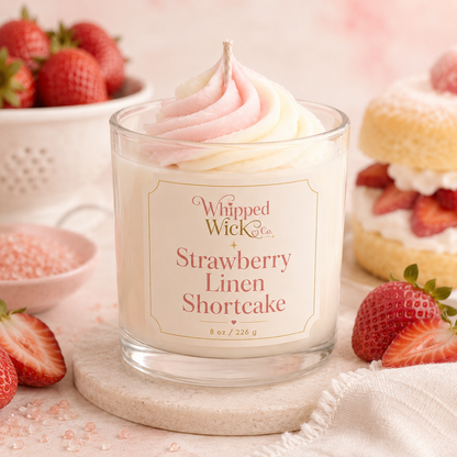 Strawberry Linen Shortcake Whipped Candle