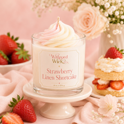 Strawberry Linen Shortcake Whipped Candle