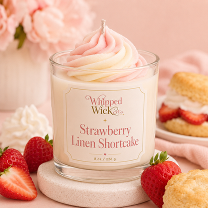 Strawberry Linen Shortcake Whipped Candle