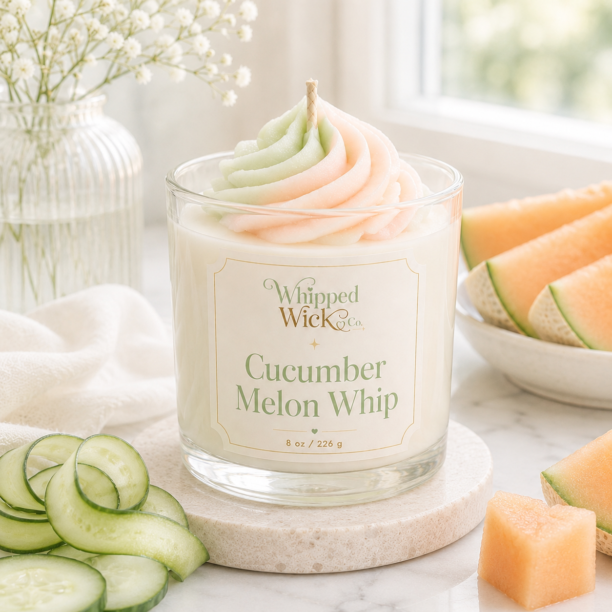 Cucumber Melon Whip Whipped Candle