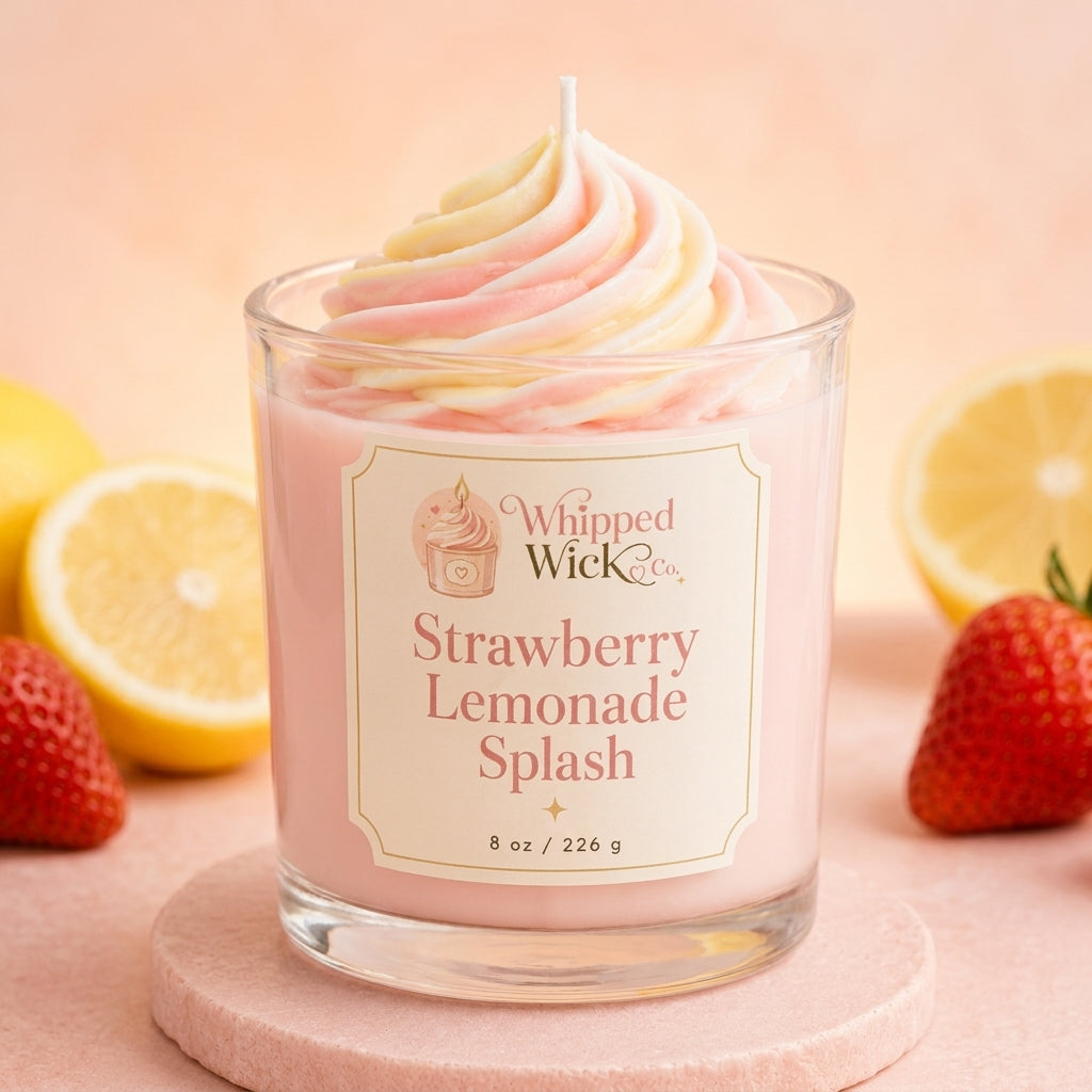 Strawberry Lemonade Candle | Strawberry Vanilla Summer Candle