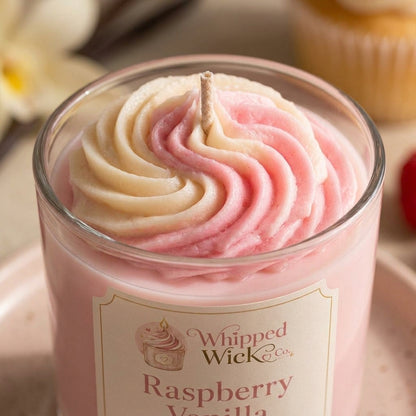 Raspberry Vanilla Cupcake Candle | Whipped Dessert Candle