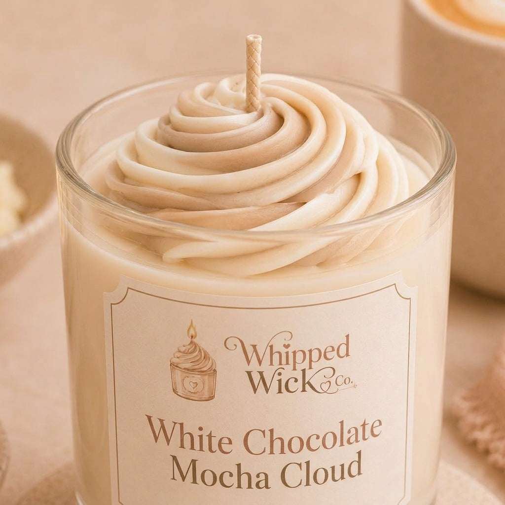 White Chocolate Mocha Cloud Candle | Coffee Dessert Candle
