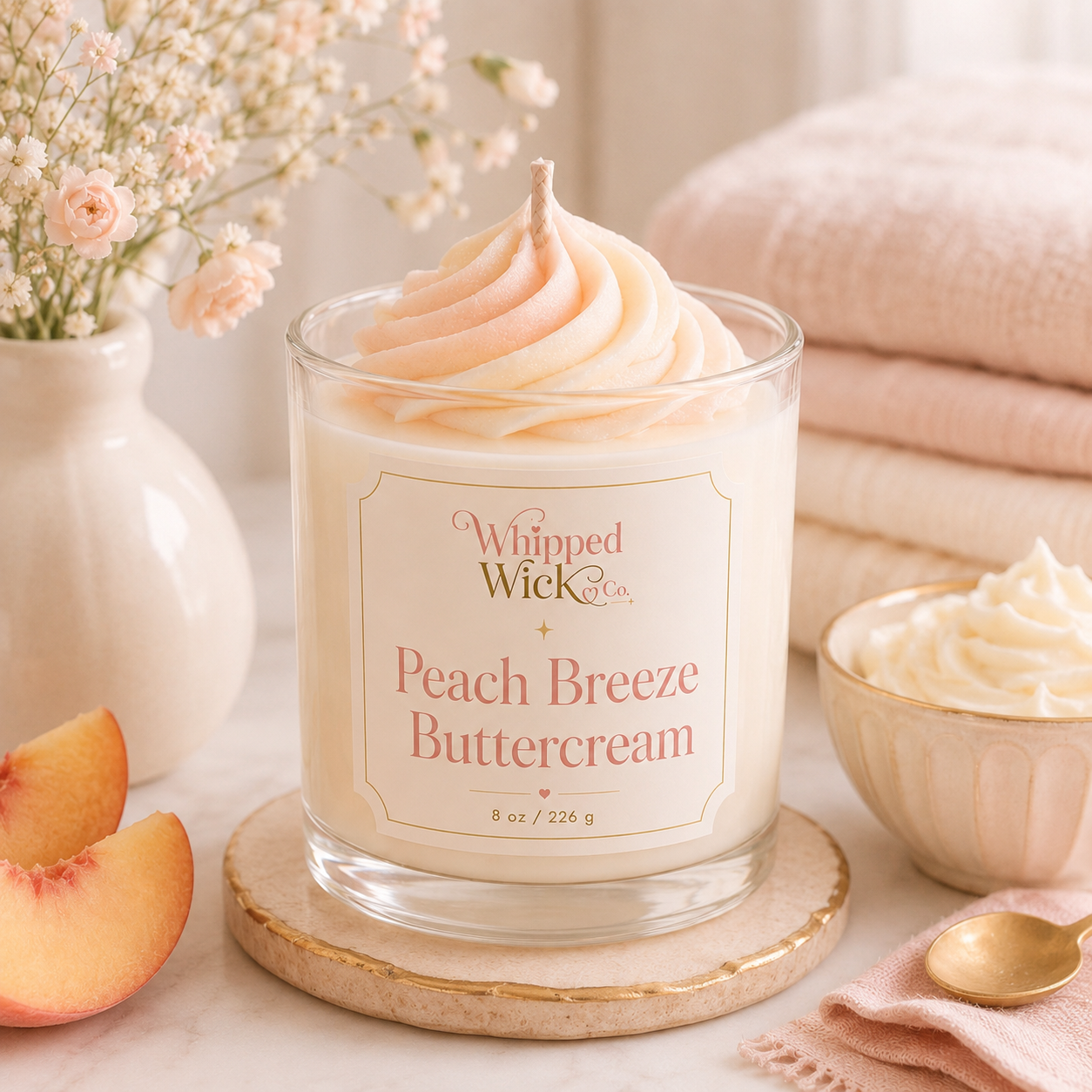 Peach Breeze Buttercream Whipped Candle
