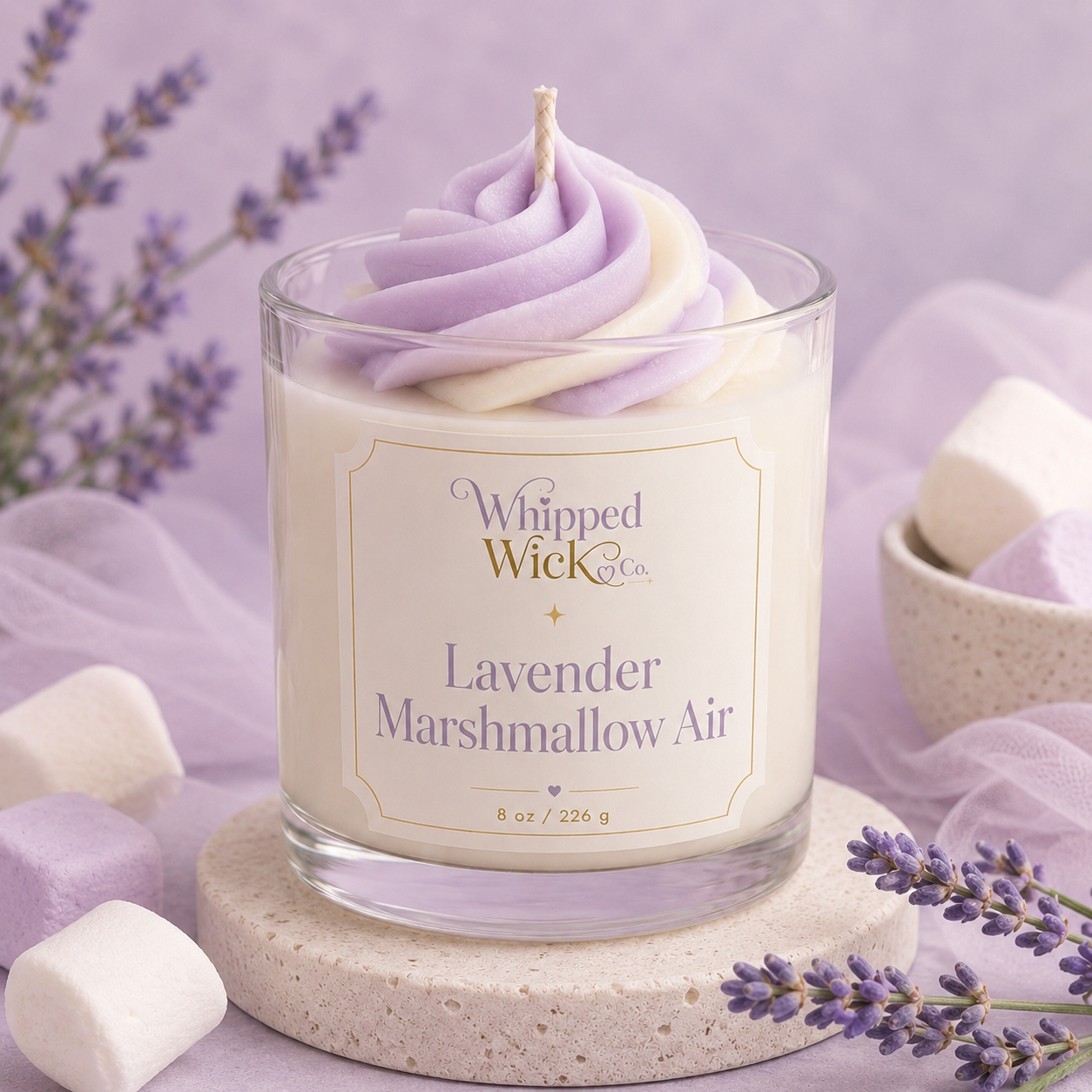 Lavender Marshmallow Air Whipped Candle