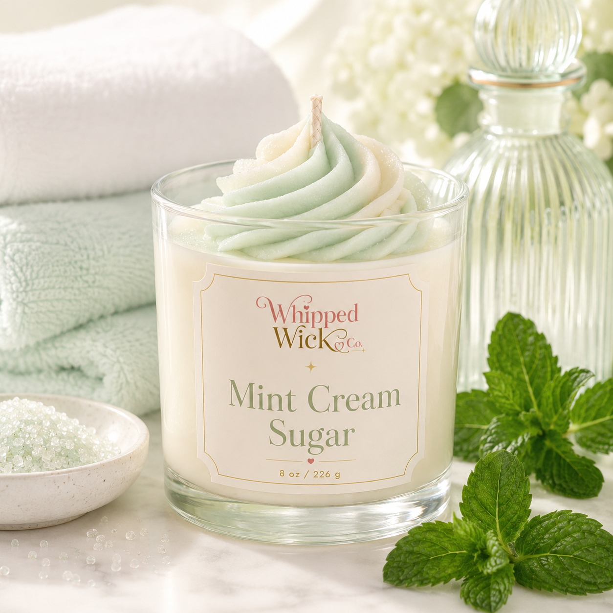 Mint Cream Sugar Whipped Candle