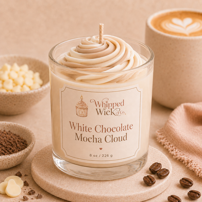 White Chocolate Mocha Cloud Candle | Coffee Dessert Candle