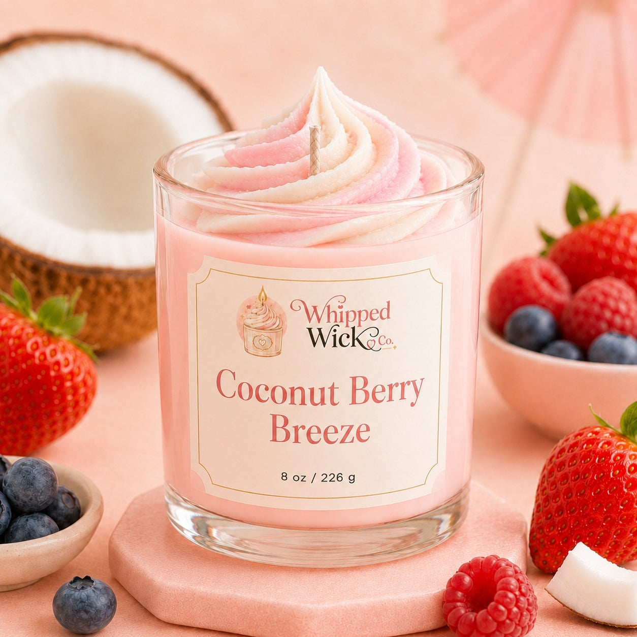 Coconut Berry Candle | Coconut Cream Summer Candle
