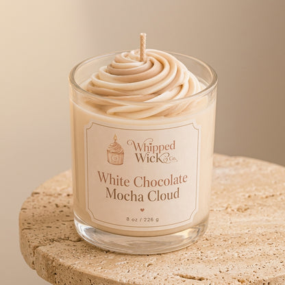 White Chocolate Mocha Cloud Candle | Coffee Dessert Candle