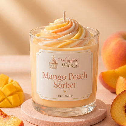 Mango Peach Sorbet Candle | Fruity Summer Candle